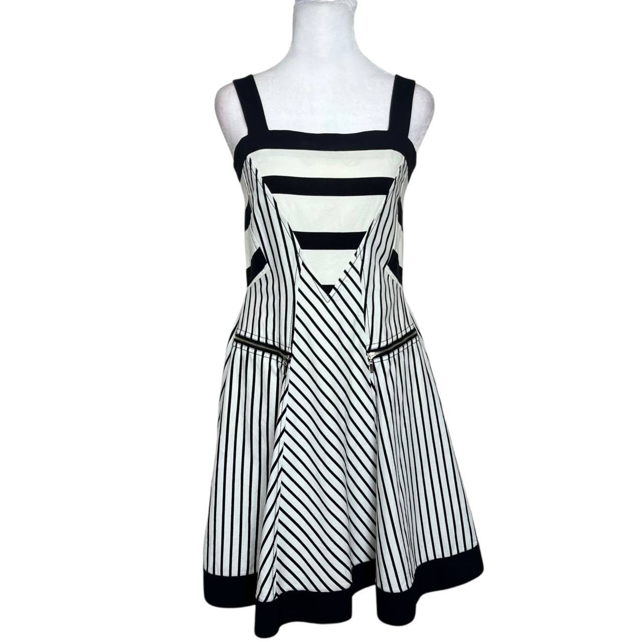 Black and White Striped Mini Dress