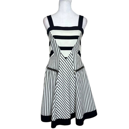 Black and White Striped Mini Dress