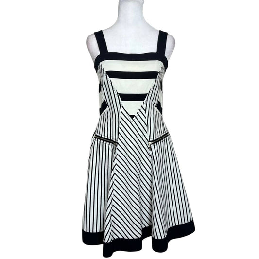Black and White Striped Mini Dress