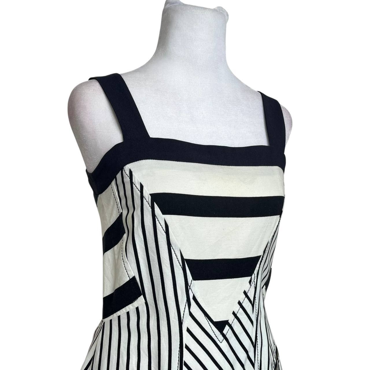 Black and White Striped Mini Dress