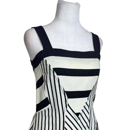 Black and White Striped Mini Dress