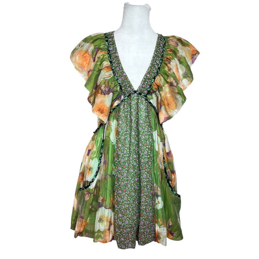 Bohemian Green Ruffled Dress