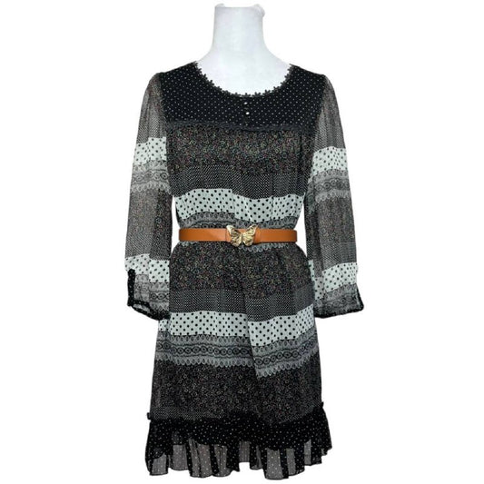 Black and White Patterned Dress
