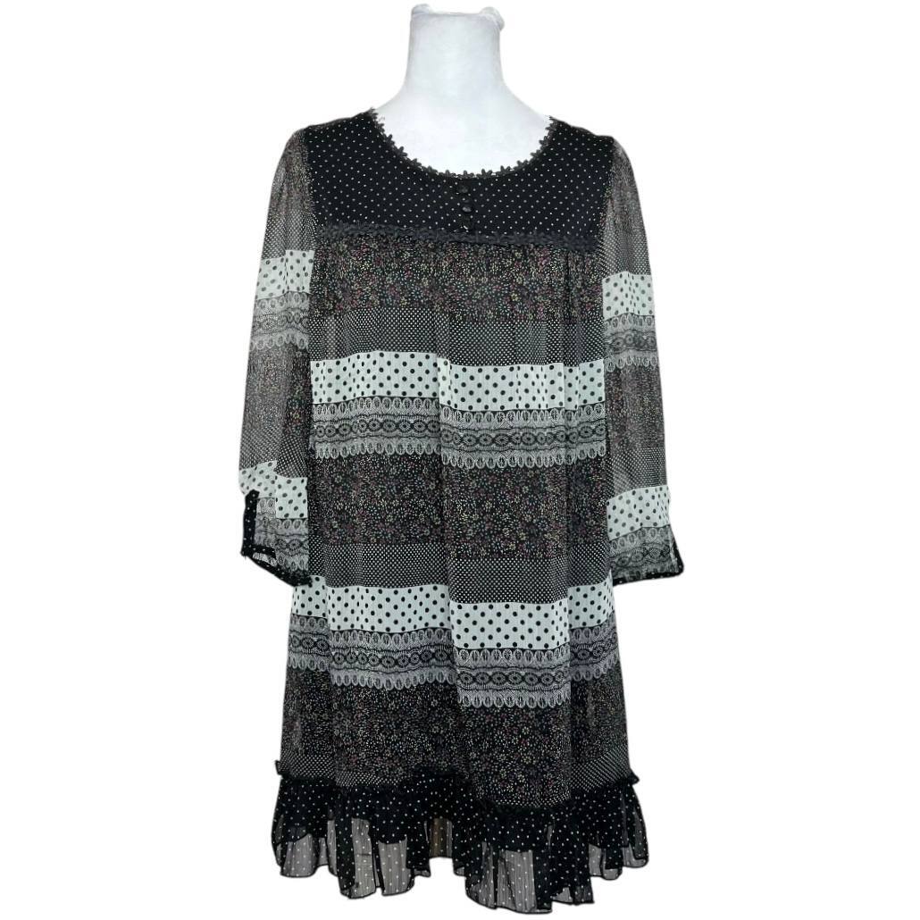 Black and White Patterned Dress