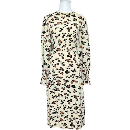 Printed Long Sleeve Midi Dress