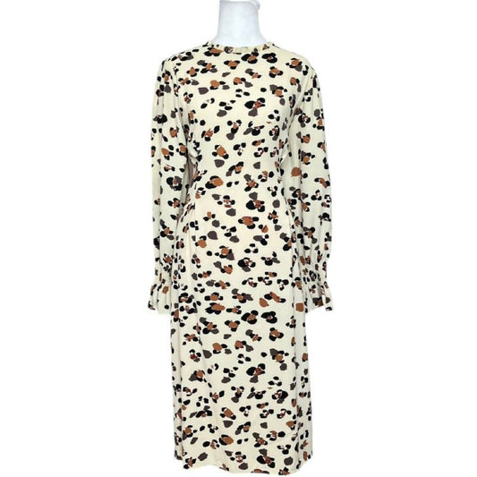 Printed Long Sleeve Midi Dress
