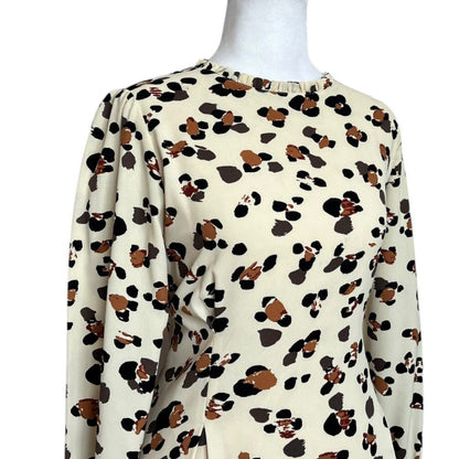 Printed Long Sleeve Midi Dress