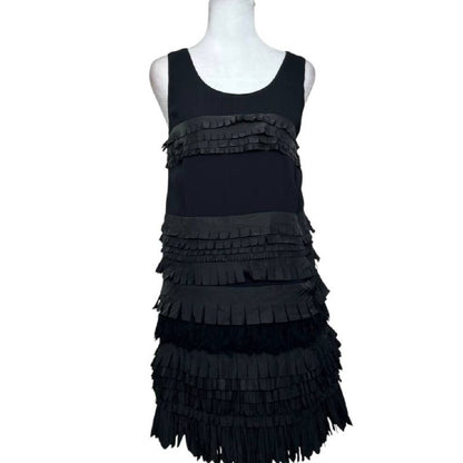 Ruffled Black Mini Dress