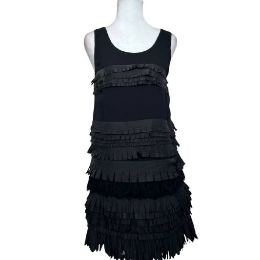 Ruffled Black Mini Dress