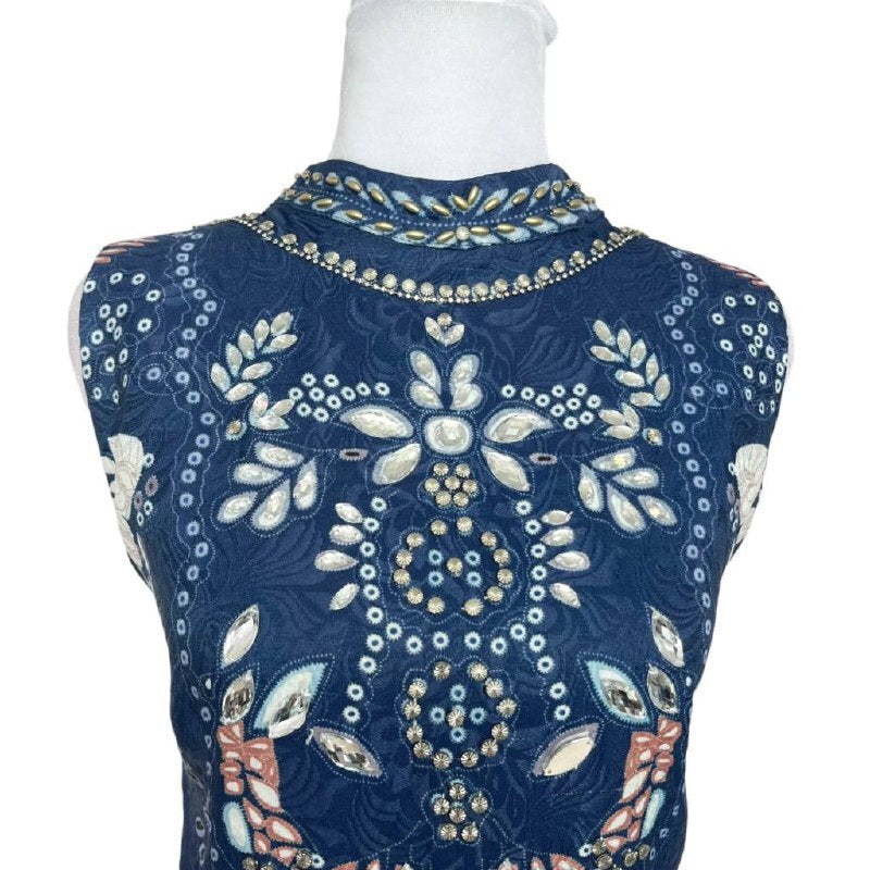 Floral Embellished Skater Dress