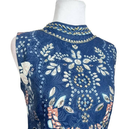 Floral Embellished Skater Dress