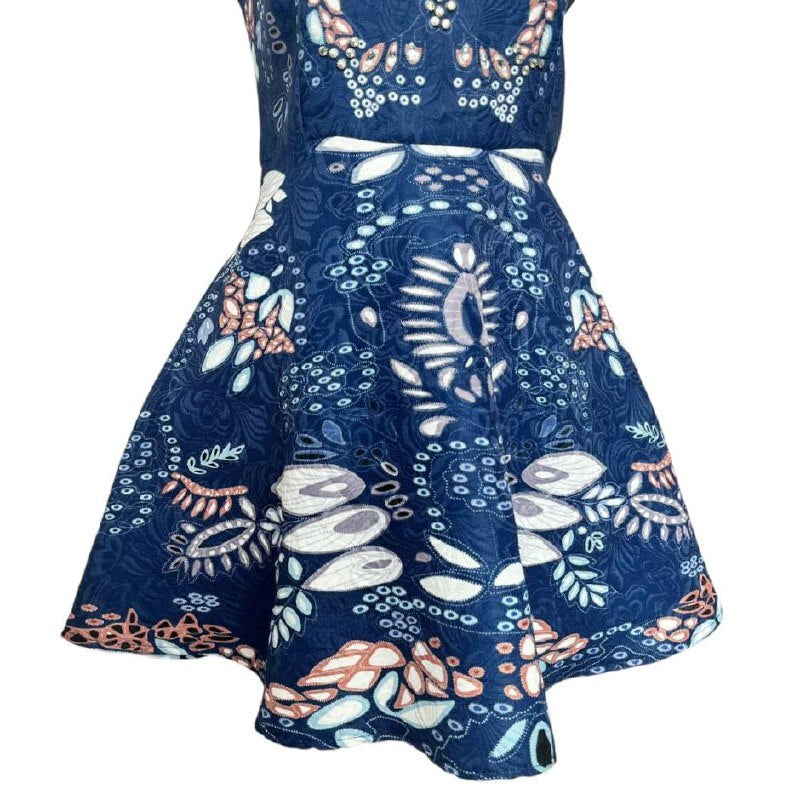 Floral Embellished Skater Dress