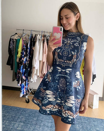 Floral Embellished Skater Dress