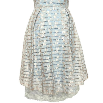 Vintage-Inspired Lace Pleated Dress