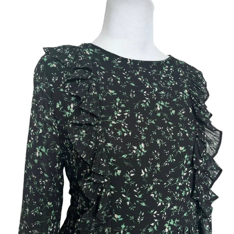 Ruffled Patterned Midi Dress