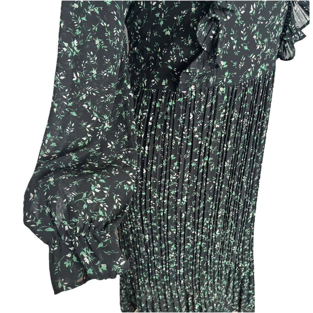 Ruffled Patterned Midi Dress