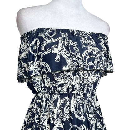 Off-Shoulder Paisley Maxi Dress