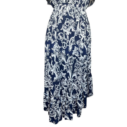 Off-Shoulder Paisley Maxi Dress