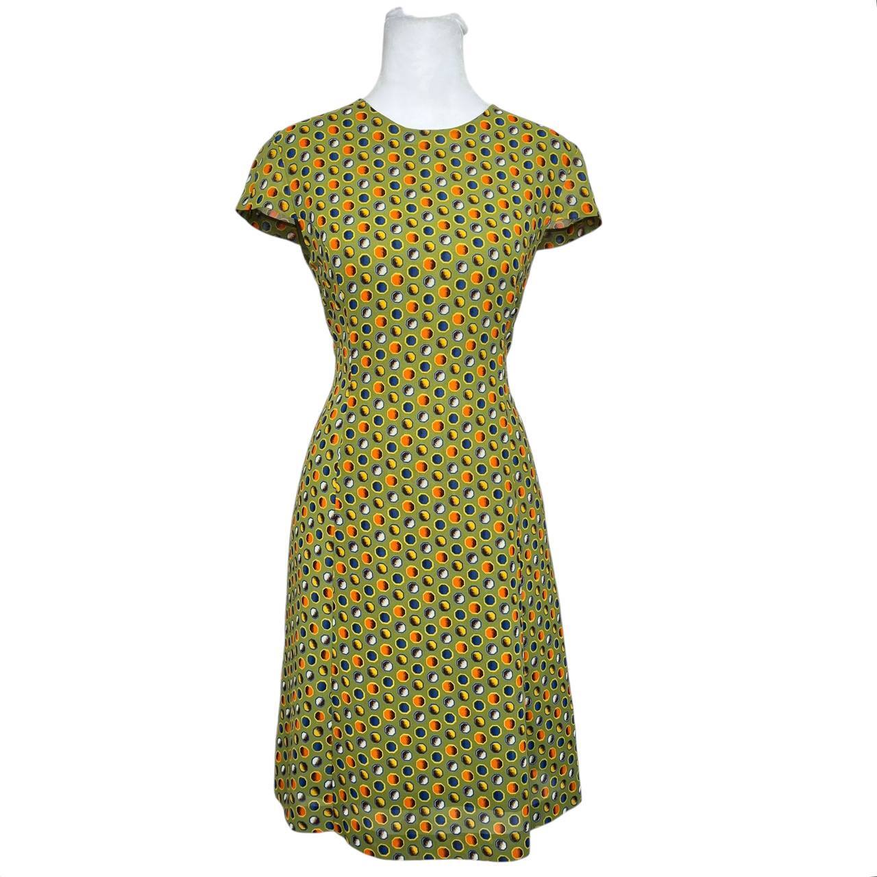 Patterned Sleeved Mini Dress