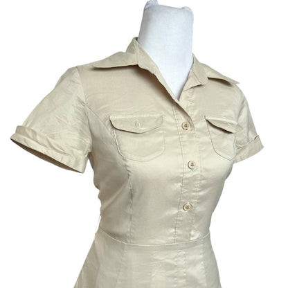 Vintage Beige Shirt Dress