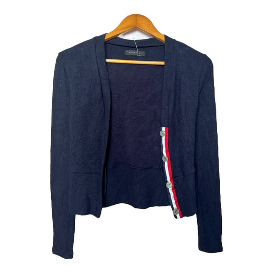 Navy Blue Striped Cardigan