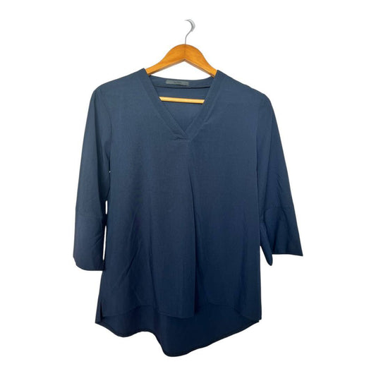 Dark Blue V-Neck Blouse