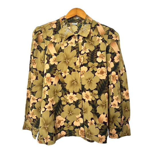 Vintage Floral Long-Sleeve Blouse
