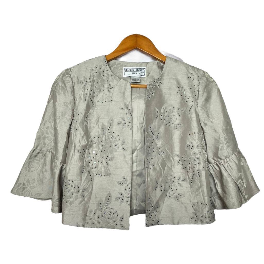 Beige Embellished Bolero Jacket