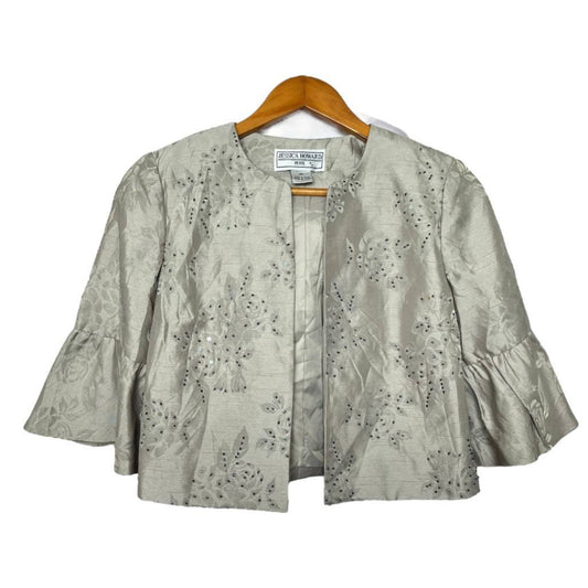 Beige Embellished Bolero Jacket