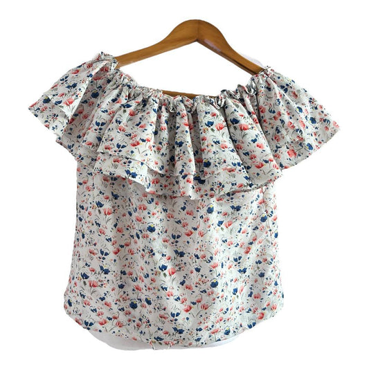 Floral Ruffle Off-Shoulder Blouse
