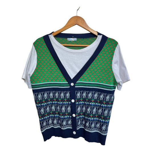 Patterned Knit Cardigan Combo