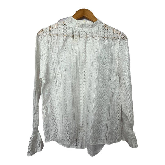 Lace Mock Neck Blouse