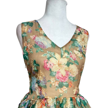 Floral V-Neck Flare Dress
