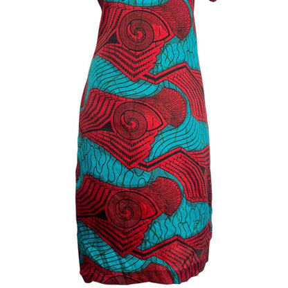 Red African Print Dress