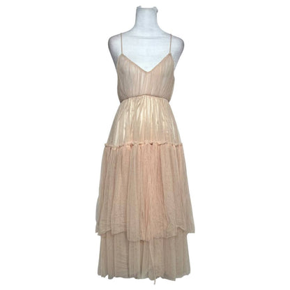 Nude Tiered Maxi Dress