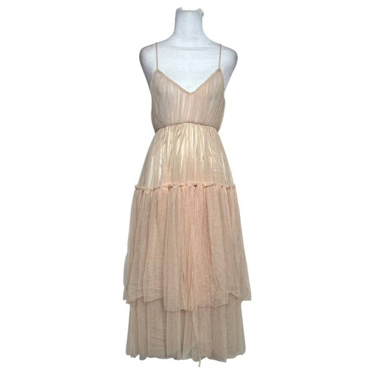 Nude Tiered Maxi Dress
