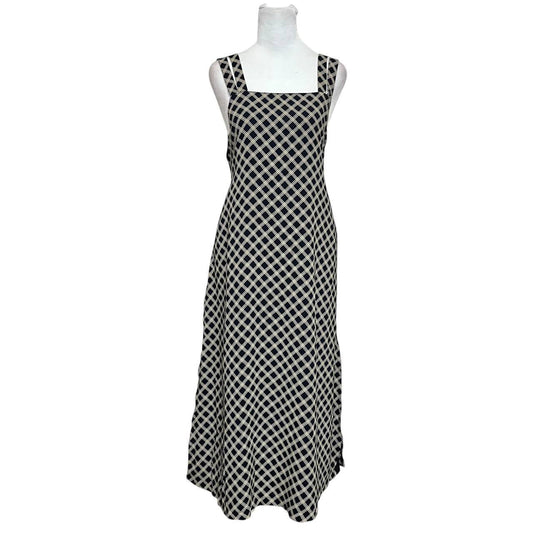 Black White Checkered Midi Dress