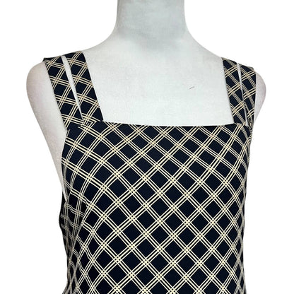 Black White Checkered Midi Dress
