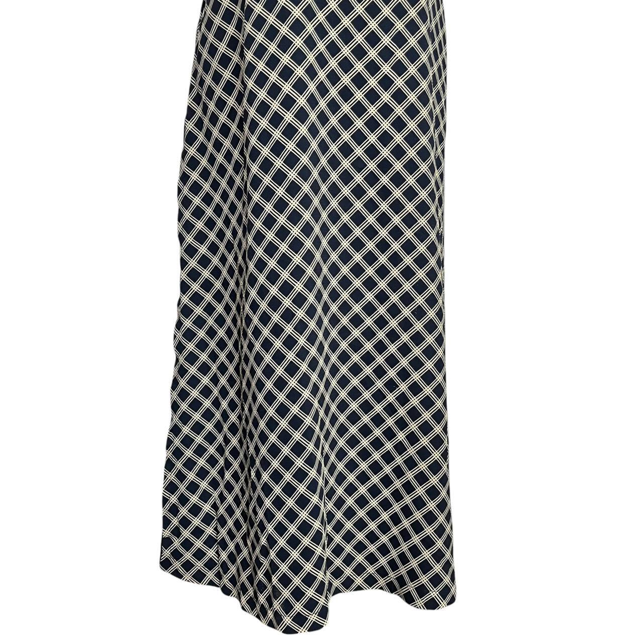 Black White Checkered Midi Dress