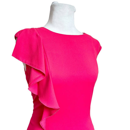 Pink Ruffled Lace Dress