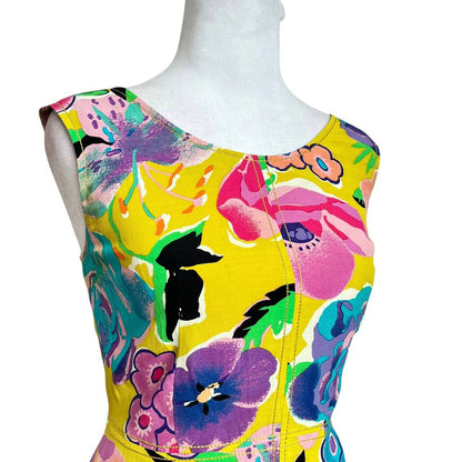 Yellow Floral Mini Dress