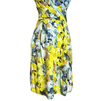 Yellow Gray Floral Dress