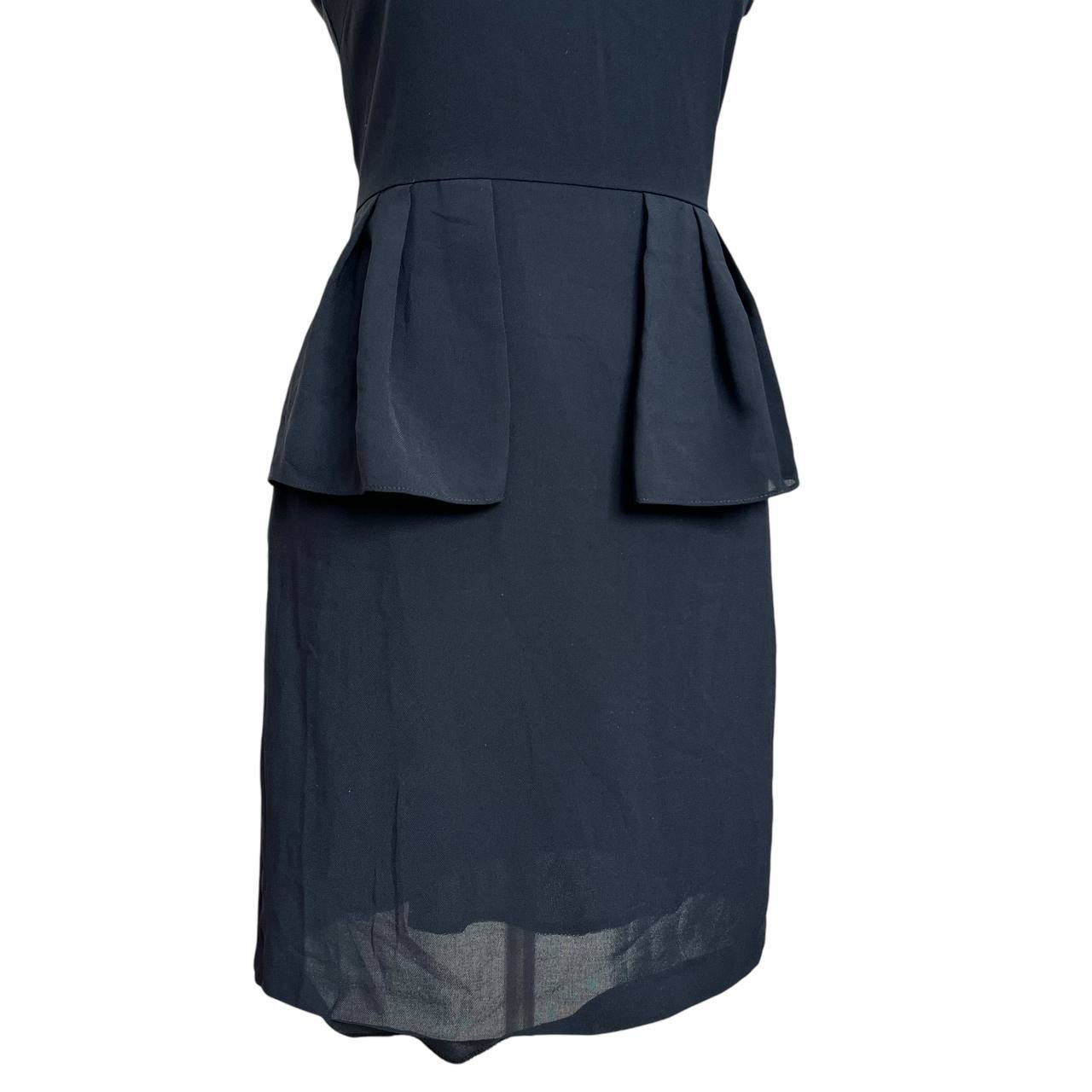 Navy Embellished Peplum Dress