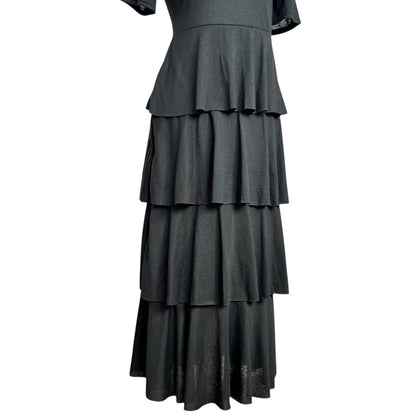 Black Ruffle Tiered Dress