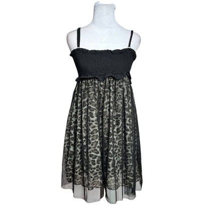 Leopard Print Smocked Dress