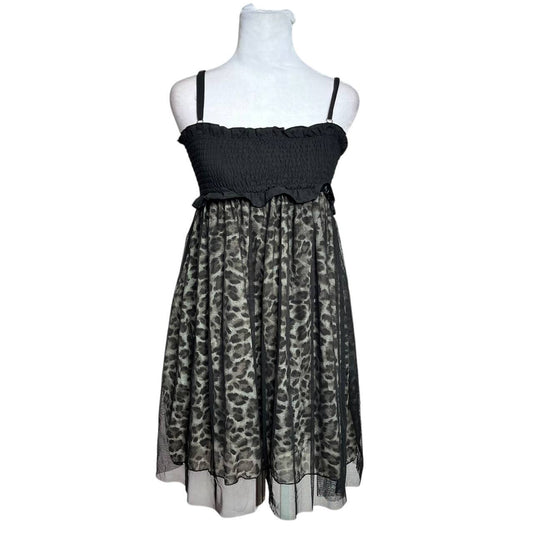Leopard Print Smocked Dress