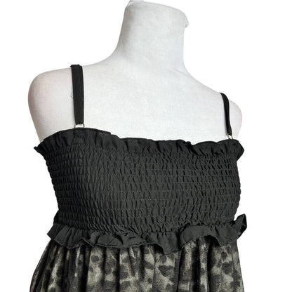 Leopard Print Smocked Dress