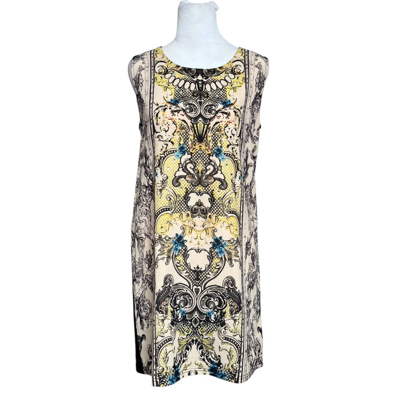 Beige Ornate Mini Dress