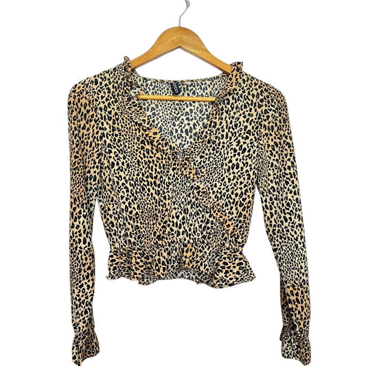 Leopard Ruffle Crop Top