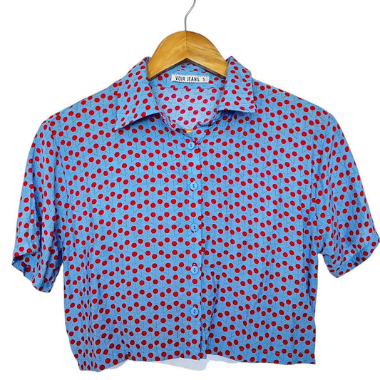 Blue Polka Dot Blouse
